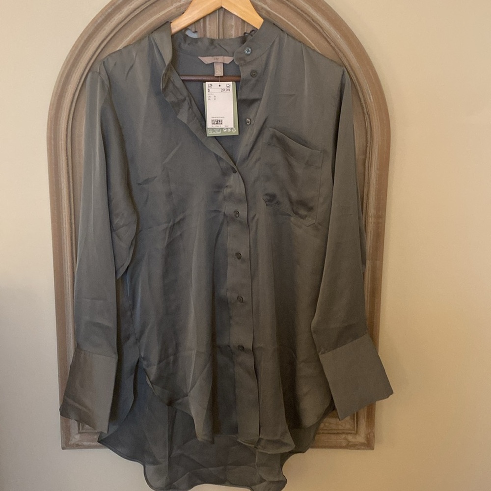 NWT H&M Oversized Green Shirt Size Small